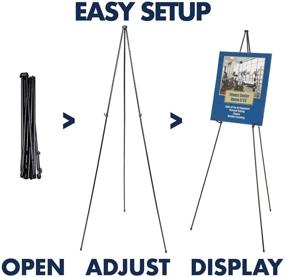 img 3 attached to 🎨 Collapsible Quartet Easel Stand - Portable Display Tripod for Home, School, and Office - Supports 5 lbs - Ideal for Posters, Paintings, Art, and Whiteboards - Max Height 63 inches (29E)