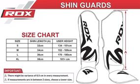 img 3 attached to 🥋 RDX Shin Gear - Muay Thai, Kickboxing, MMA Training & Fighting, Maya Hide Leather Instep Leg Foam Pads - Martial Arts, Sparring, BJJ & Boxing Gear