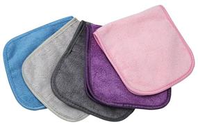 img 4 attached to 🧼 S&T INC. Always Off Reusable Makeup Remover Cloths - 6” x 12”, Assorted Colors, Solid - Pack of 5