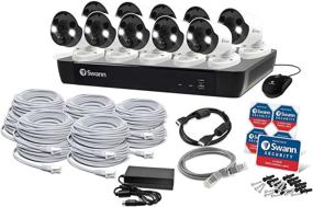 img 3 attached to 🏠 Swann Home Security Camera System, 16 Channel 10 Cameras POE NVR 4K Ultra HD: Indoor/Outdoor Wired Surveillance with Face Recognition, Night Vision, Motion Sensor Lights, and 2TB HD