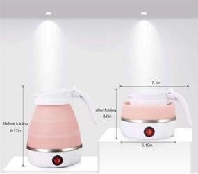 img 3 attached to 🔌 Портативный складной электрический чайник – пищевой силикон, разъемный складной котелок для кофе, чая, молока и других напитков! (Розовый)