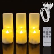 🕯️ pack of 6 rechargeable led electric candle lights - flameless flashing tea lights for home dinner decoration, christmas wedding, birthday party celebration, halloween - timer & remote control логотип