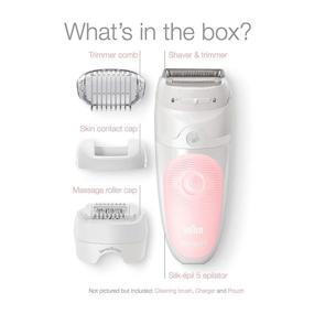 img 3 attached to Braun Silk-épil 5 5-620 Epilator for Women - Cordless, Rechargeable, Wet & Dry Hair Removal, Shaver & Trimmer - 6 Piece Set