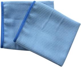 img 2 attached to 🚗 SINLAND Microfiber Waffle Weave Car Cleaning Towels - Achieve Spotless Results with Superior Drying Power (16inchx27inch Blue X 2)