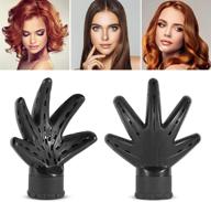 🖐️ hand shape hair dryer diffuser: universal hair styling tool, black (4.4-5 cm outlet diameter) logo