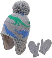 🧣 warm and cozy: toddler winter earflap beanie fleece - perfect boys' accessories for cold weather! logo