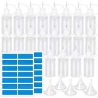 🖌️ 20pcs plastic precision tip applicator bottles with fandamei needle tips - ideal for craft glue & alcohol ink. includes 5 pcs mini funnels, 28 pcs sticky notes. perfect for painting, quilling, and oiling. capacity: 30 ml/1 oz logo