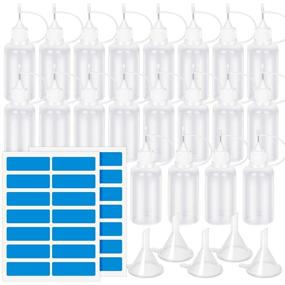 img 4 attached to 🖌️ 20PCS Plastic Precision Tip Applicator Bottles with FANDAMEI Needle Tips - Ideal for Craft Glue & Alcohol Ink. Includes 5 PCS Mini Funnels, 28 PCS Sticky Notes. Perfect for Painting, Quilling, and Oiling. Capacity: 30 ML/1 OZ