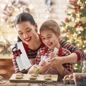img 3 attached to 🎅 Премиум 4-штучные рождественские кухонные полотенца - ультраабсорбирующая мягкая чистящая ткань для мытья посуды и кухонных принадлежностей - черно-красный дизайн в клетку