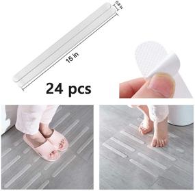 img 3 attached to 🛁 Non-Slip Strips for Shower, Bathtub and Floors - Clear Safety Treads Stickers with Strong Adhesive Grip - Ideal for Baby, Senior, Adult - 15x0.8 Inches (24 pcs)