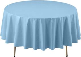 img 4 attached to 🎉 Party Essentials Light Blue Plastic Table Cover, 84-Inch Round, Disposable, Heavy Duty - Pack of 3