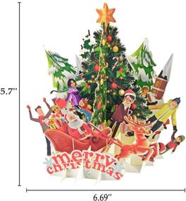 img 3 attached to 🎄 Набор из 7 ручных 3D открыток с новогодними рисунками и конвертами для праздничных поздравлений и празднования Рождества/Нового Года.