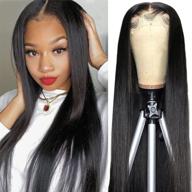 👩 teotuli 20 inch brazilian straight lace front wig- 150% density, 9a human hair, pre plucked, with baby hair- ideal for black women logo