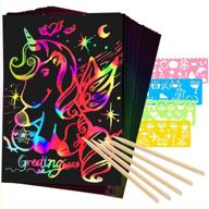 🎨 mocoosy 60pcs scratch art set: create stunning masterpieces with endless possibilities logo