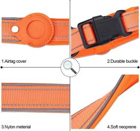 img 3 attached to 🐾 1.25” Wide Reflective Heavy Duty Dog Collar - Extra-Large, Large, or Medium Size 15-22” - Comfortable Neoprene-Lined Nylon with Strong Buckle - Vibrant & Colorful with Integrated AirTag Holder