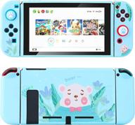 🐻 winter bear lightpro cute protective case for nswitch - complete protection kit with console shell, joy con cover, screen protector, thumb grips, anti-scratch design logo
