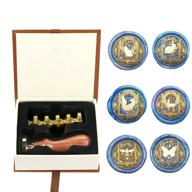 💌 wax seal stamp kit - afobby animal wax stamp set with 6 removable brass heads and 1 wooden handle - cat rabbit fox deer dee butterfly sealing wax stamps for wedding invitations and envelopes logo