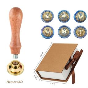 img 1 attached to 💌 Wax Seal Stamp Kit - Afobby Animal Wax Stamp Set with 6 Removable Brass Heads and 1 Wooden Handle - Cat Rabbit Fox Deer Dee Butterfly Sealing Wax Stamps for Wedding Invitations and Envelopes