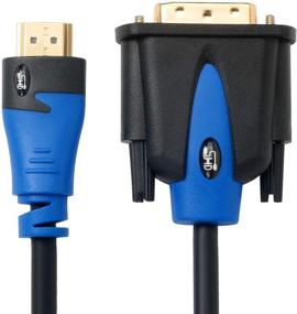 img 3 attached to 3-футовый кабель SHD DVI к HDMI - адаптерный шнур HDMI к DVI D для ПК, ноутбука, ЖК-телевизора и проектора - двустороннее подключение монитора