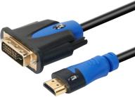 3-футовый кабель shd dvi к hdmi - адаптерный шнур hdmi к dvi d для пк, ноутбука, жк-телевизора и проектора - двустороннее подключение монитора логотип