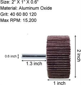 img 2 attached to 🔧 M-jump 12 Pcs 2”X 1” X1/4” Flap Wheels Set –3 pcs Of Each 40 60 80 and 120 Grits Aluminum Oxide for Rust Removal and Weld Burr Removal – 1/4 Shank Compatible with All Drills