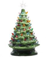 🎄 enchant your home with the 16 inch green lighted ceramic christmas tree - timeless festive decor with multicolored lights logo