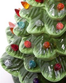 img 2 attached to 🎄 Enchant Your Home with the 16 Inch Green Lighted Ceramic Christmas Tree - Timeless Festive Decor with Multicolored Lights