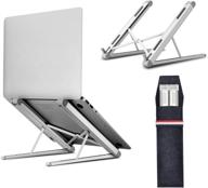 📦 jubor laptop stand: portable aluminum mount with 6 height levels & 44lb capacity - white logo