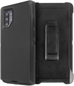 img 4 attached to 📱 AICase Galaxy Note 10 Plus Belt-Clip Holster Case - Full Body Rugged Heavy Duty Case with Screen Protector: Shock/Drop/Dust Proof 4-Layer Protection Cover for Samsung Galaxy Note 10 Plus