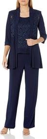 img 4 attached to Richards Navy Lace Pants for Women: Ideal Women's Clothing for Suiting & Blazers