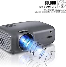 img 3 attached to 🎥 1080P Outdoor Movie Projector with 200 Inch Display Support, 5000 Lux Smart Projector for TV Stick, PS4, HDMI, VGA, USB, SD, AV – 60,000 Hrs LED Lamp Life