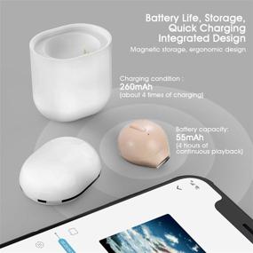 img 3 attached to 🎧 SZHTFX Bluetooth Earpiece, Bluetooth5.0 Wireless Earphone Bluetooth Headset with 260mAh Charging Box - Enhancing Comfort for Car Use - Single Earbud (Nude)