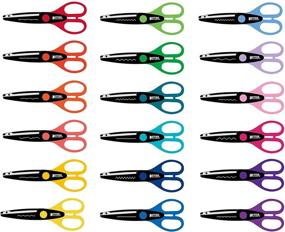 img 3 attached to 🔪 18 Piece Decorative Edge Craft Scissors by Better Office Products - 6 Inch Length, 2.5 Inch Blades, Assorted 18 Colors and Designs