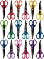 🔪 18 piece decorative edge craft scissors by better office products - 6 inch length, 2.5 inch blades, assorted 18 colors and designs logo