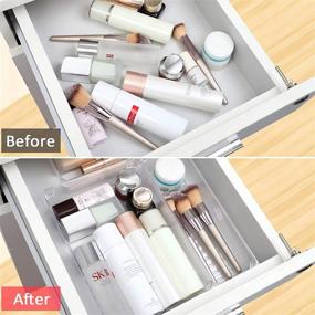 img 2 attached to 🗂️ Puroma Desk Drawer Organizer Trays with 3-Size Versatile Drawer Dividers - 12 Storage Bins for Makeup, Utensils, Dresser, Bedroom, Bathroom, Kitchen, Office