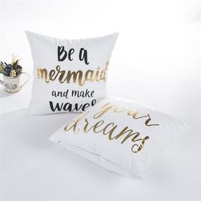 img 1 attached to 💫 Golden Dream Chaser: Inspirational Quotes Pillow Cover, Polyester 18x18 Inches for Sofa Couch