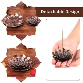 img 3 attached to 🌸 Sansheng Lotus Incense Holder: Versatile 3-1/3-Inch Holder for Sticks, Coils, and Cones (Pack of 6, Brown)