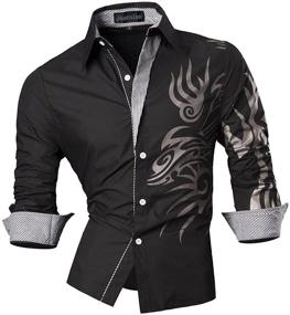 img 4 attached to Jeansian Short Sleeves Casual Shirts Men's Clothing and Shirts