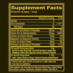 img 3 attached to 🔵 C4 Sport Blue Raspberry Pre Workout Powder - NSF Certified for Sport + Energy Supplement for Men & Women - 135mg Caffeine + Creatine Monohydrate - 30 Servings