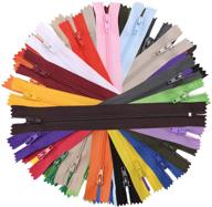 🎨 vibrant pack of 60 nylon coil zippers - 8 inch sewing supplies in 20 assorted colors for tailor sewing crafts logo