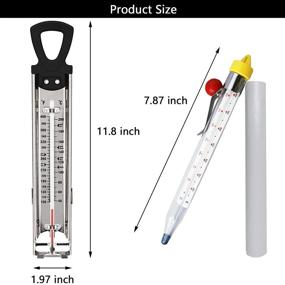 img 3 attached to 🍬 Candy Thermometer: 2-Pack Stainless Steel Syrup, Jam, Jelly, Deep Fry, Sugar Thermometer for Kitchen Cooking, with Hanging Hook and Pot Clip - Enhance your Food Preparation