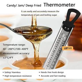 img 1 attached to 🍬 Candy Thermometer: 2-Pack Stainless Steel Syrup, Jam, Jelly, Deep Fry, Sugar Thermometer for Kitchen Cooking, with Hanging Hook and Pot Clip - Enhance your Food Preparation