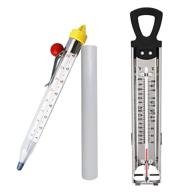 🍬 candy thermometer: 2-pack stainless steel syrup, jam, jelly, deep fry, sugar thermometer for kitchen cooking, with hanging hook and pot clip - enhance your food preparation logo