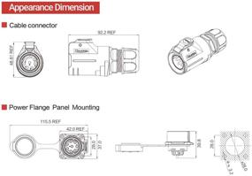 img 2 attached to 💡 CNLINKO 2 Pin 50Amp Power Industrial Circular Connector - Male Plug & Female Panel Mount Receptacles Socket Jack - Rated 50amp - Outdoor Waterproof IP67 - Easy Plug and Pull - Screw Locking Termination - Enhanced SEO