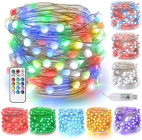 img 4 attached to 🎄 Immerse in Festive Magic with BrizLabs Christmas Fairy String Lights: 33Ft 100 LED USB Color Changing Lights, Remote Control, RGB Multicolor Xmas Tree Decoration, Perfect for Halloween & Christmas