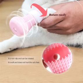 img 1 attached to 🐾 Adjustable Silicone Cat Paw Protector Cover 4 Pcs - Sirozi Anti-Scratch Cat Shoes Boots for Home Bathing, Barbering, Body Checking Treatment