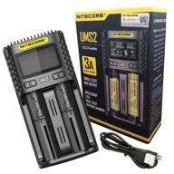 🔌 nitecore ums2 замечательный черный интеллектуальный usb двухразъемный зарядное устройство для аккумуляторов (6952506492817) логотип