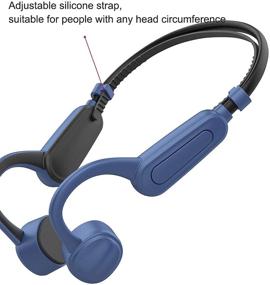 img 1 attached to 🔵 Blue New Bone Conduction Headphones with Microphone | IPX8 Waterproof Bluetooth Swimming Headphones | 16G Memory