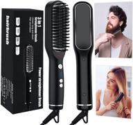 💇 revolutionary hair/beard straightener: temperature display, 5 heat settings, anti-scalding & fast-heating logo