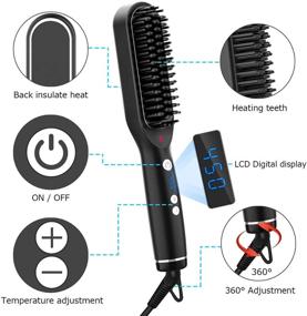 img 3 attached to 💇 Revolutionary Hair/Beard Straightener: Temperature Display, 5 Heat Settings, Anti-Scalding & Fast-Heating